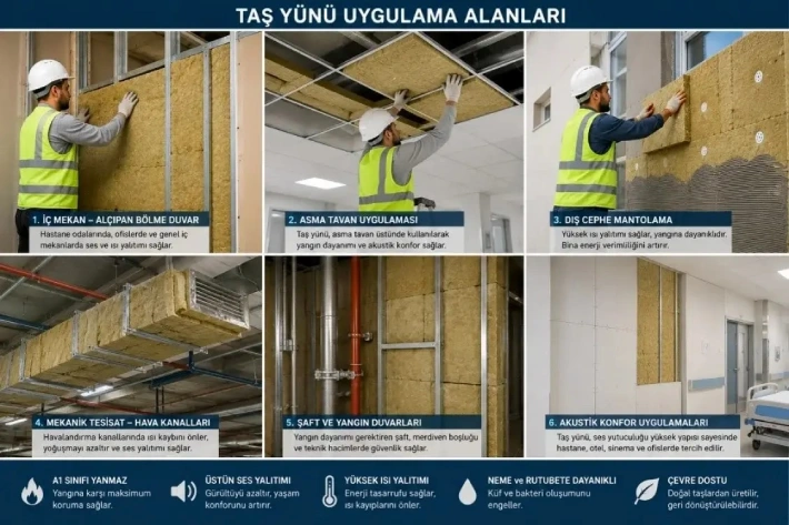 Taş yünü uygulama alanları